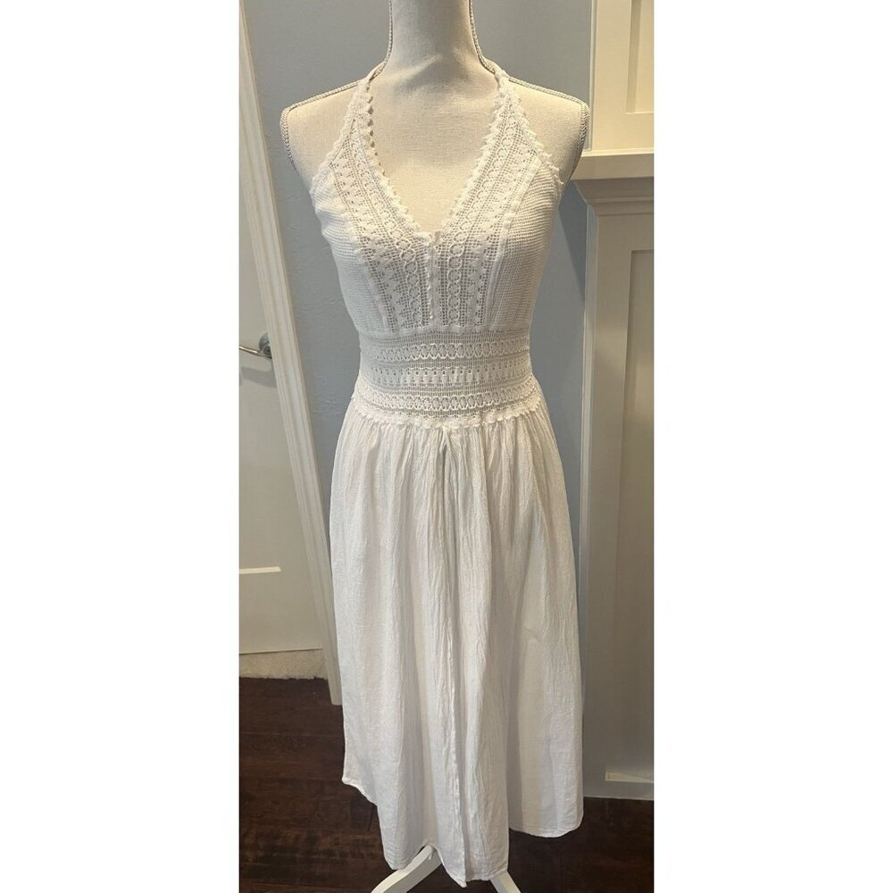 Seaspice Resort Wear Arabella Panel High Split Midi Dress M Peruvian Cotton EUC - Picture 2 of 16